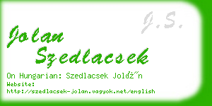 jolan szedlacsek business card